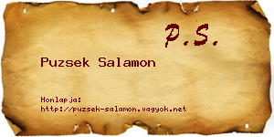 Puzsek Salamon névjegykártya